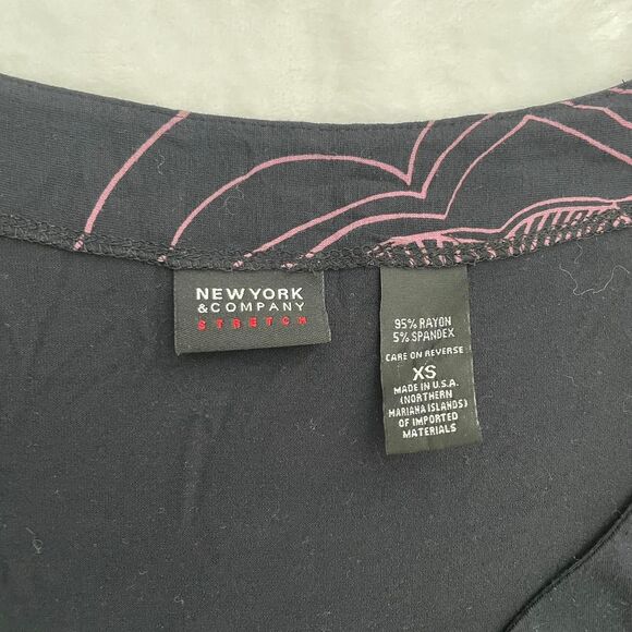 New York & Co Y2K Babydoll Top Women's XS 2000s V Neck Fitted Workwear Career - Picture 2 of 4